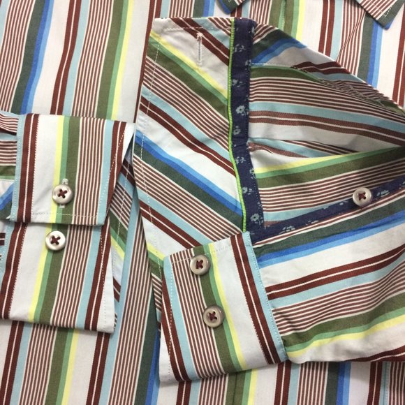 Tommy Bahama Mens Shirt Bravo Sunset Surf Stripes - Picture 14 of 16